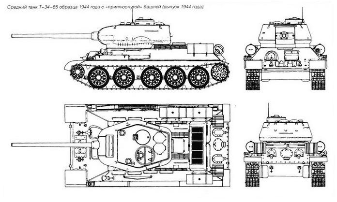 Танк t34 чертеж